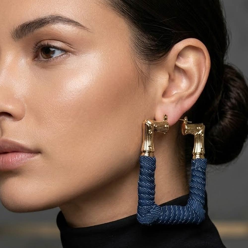 Denim Earrings